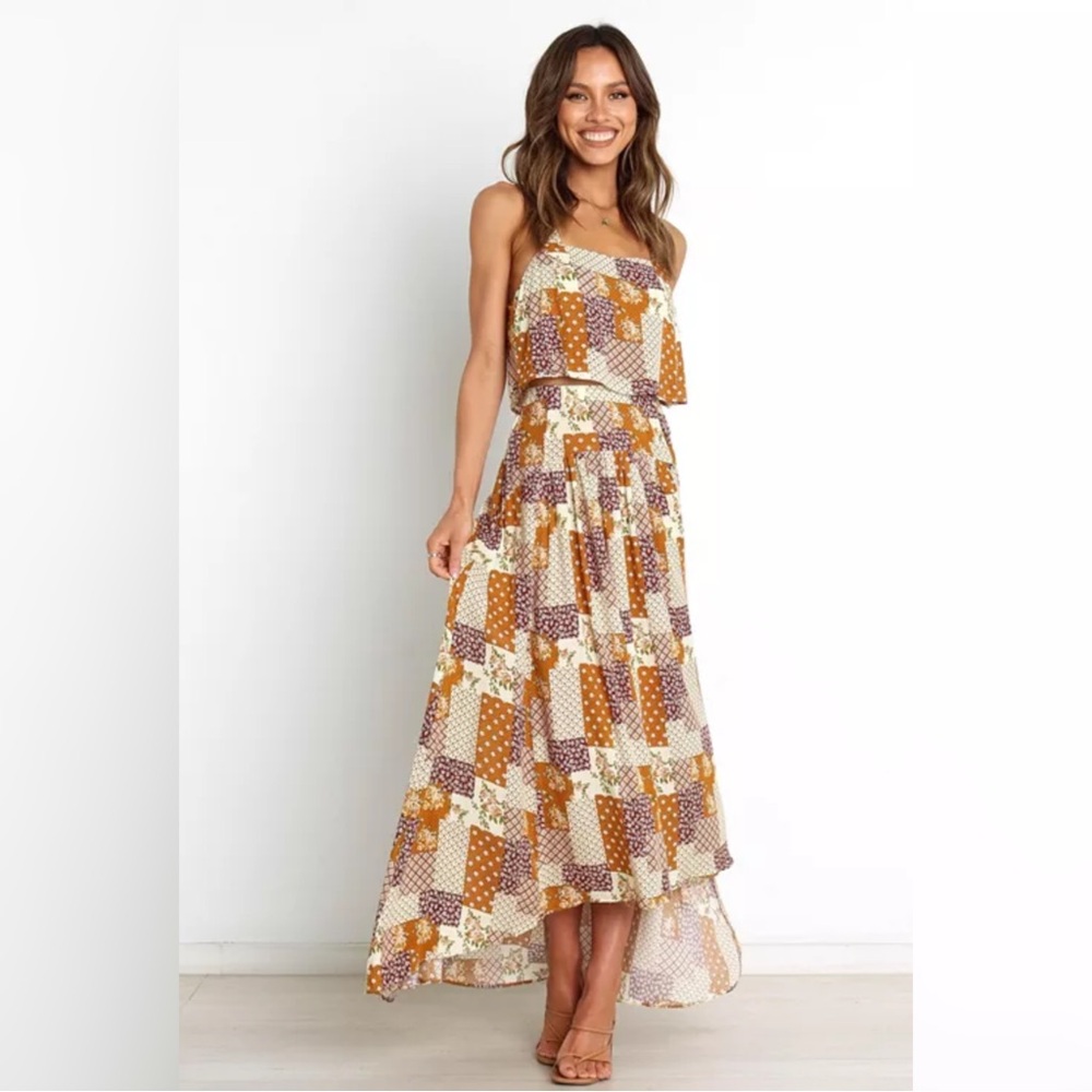 Patchwork Maxi Skirt & Top set - Multicolor